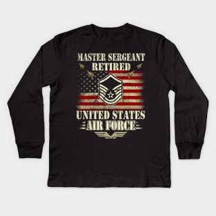 Master Sergeant Retired Air Force Military Retirement Kids Long Sleeve T-Shirt